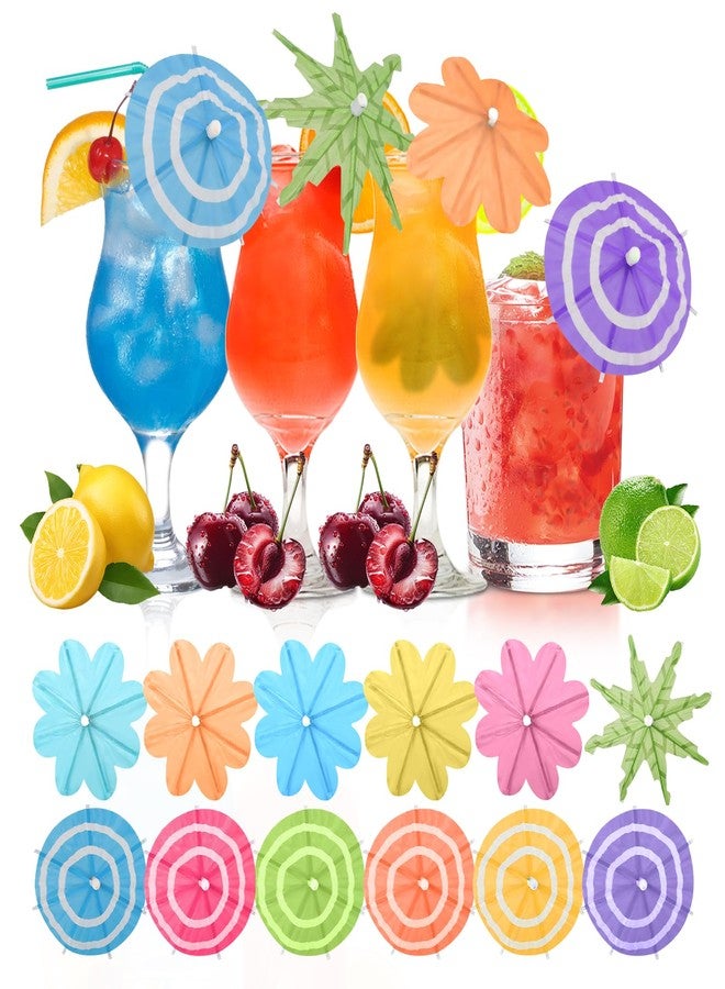 WELLFAR 【150 PCS - 3 Styles】Cocktail Umbrellas Picks, Mini Drink Umbrella Toothpicks for Tropical Tiki Hawaiian Luau Party, Tiny Paper Parasol for Drink Garnish, Decoration, Beverage Sticks, Cupcake Topper. - Image 1